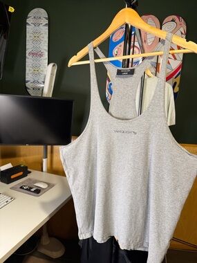 Men’s Vanquish Heather Gray Athletic String Tank Top